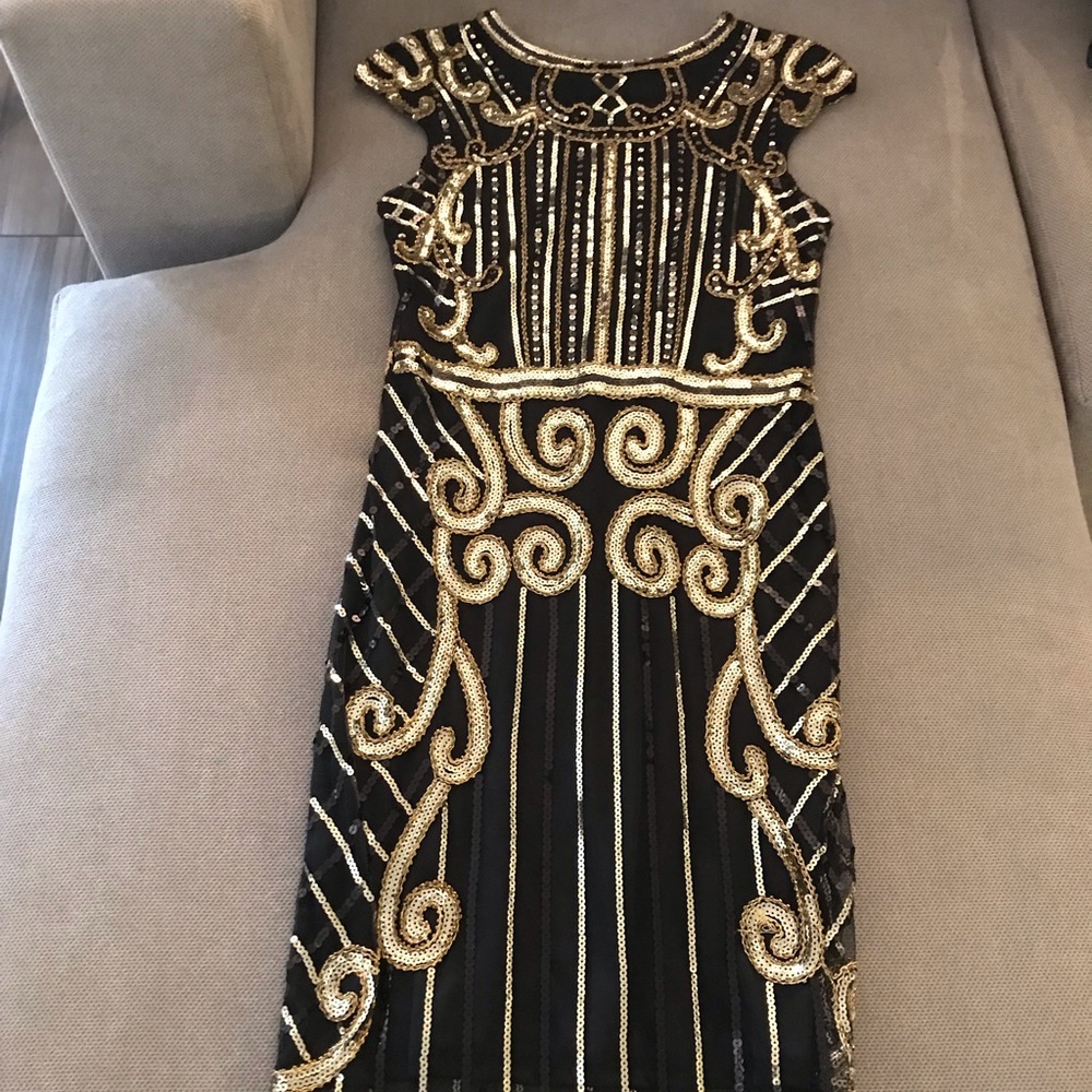 1920Sequin Embellished Fringe Gatsby Flapper Dress